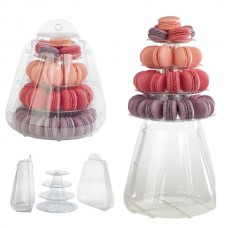 Clear Macaroon Tower: 4 Tiers with Clear Case