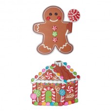 Gingerbread House and Man Layon