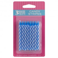 Blue Candy Spiral Stripe Candle