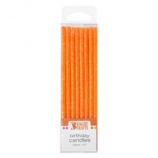 Orange Slim Glitter Candle