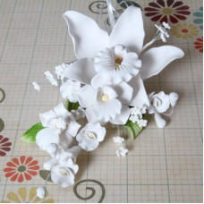 Large Cymbidium Orchid Sprays - White