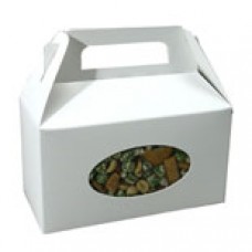 1lb White Box with Handle with Oval Window 