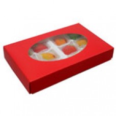 Red Box with Oval Window 1/2lb
