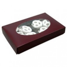 1/2lb Burgundy Box with Oval Window 