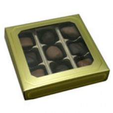Gold Box with Gold Lines with Window 3oz