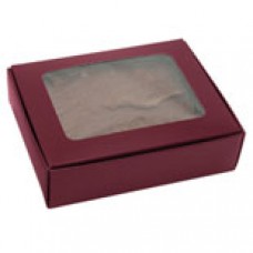 1/4 lb Burgundy Box with Window 