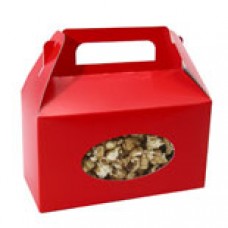 Red Box with Handle with Oval Window 1lb 