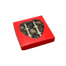 Red Box with Heart Window 8oz