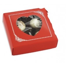 Small Red Box with Heart Window 3oz