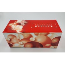 Log Box - Red with Christmas Ornaments 25x11x11