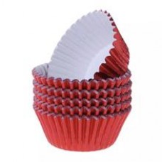 Mini Cupcake Liner Metallic Red