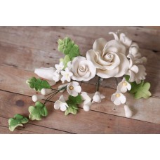 Large Tea Rose Sprays - White