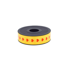 Large Ribbon Gold with Red Hearts