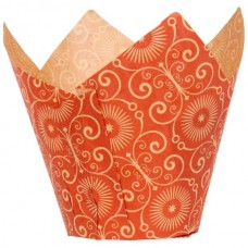 Tulip Cupcake Liner Red with Design